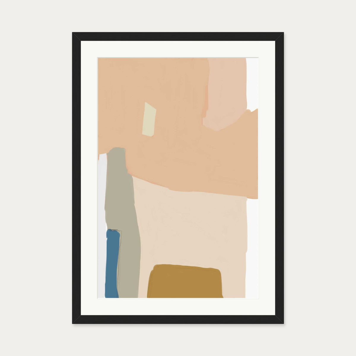 Modern Abstract Shapes Art Print — 50 x 70 cm — Black Frame