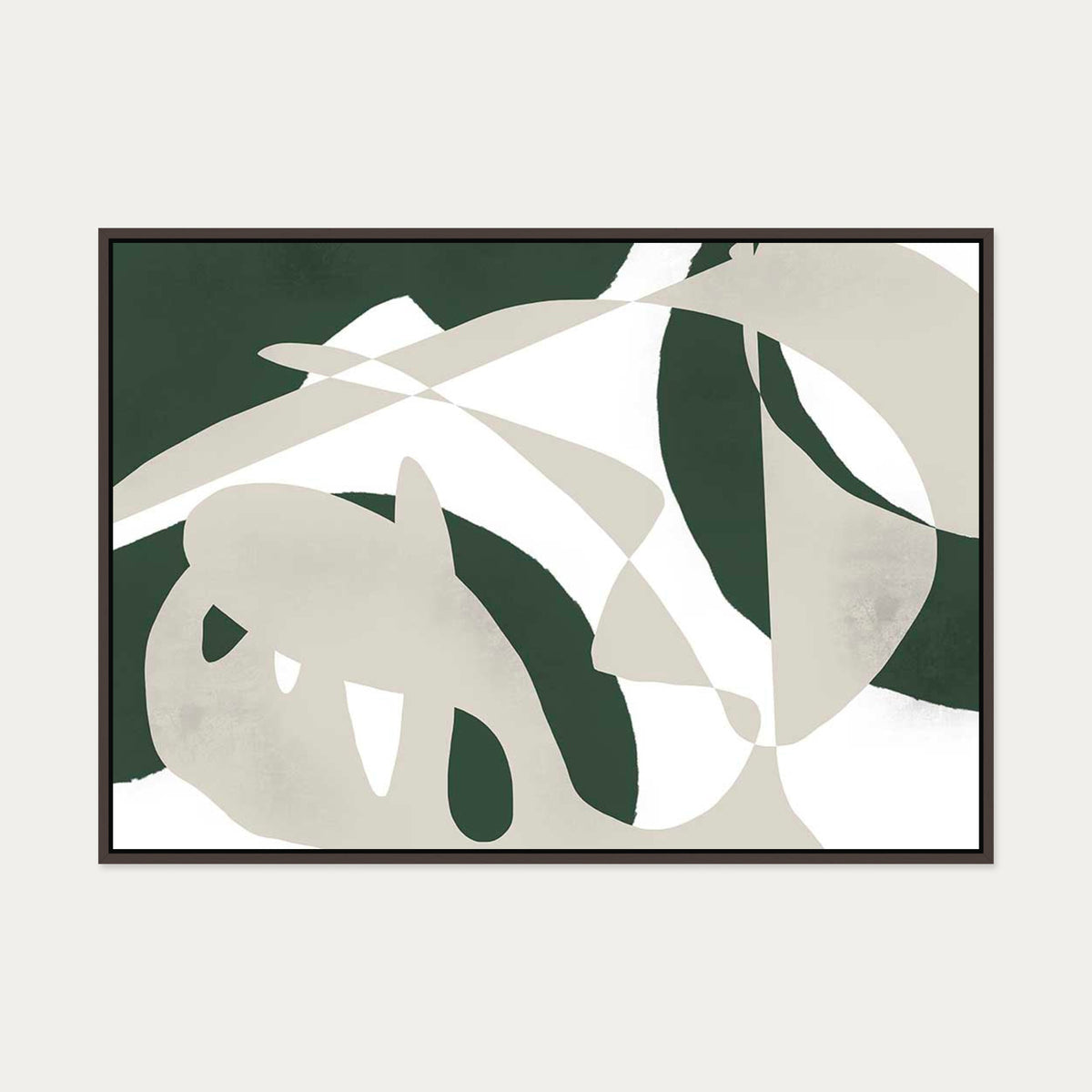 Modern Bauhaus Canvas Art — 70 x 100 cm — Brown Frame