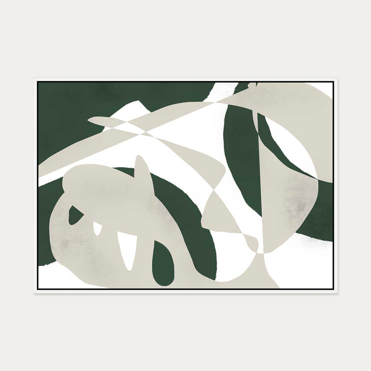 Modern Bauhaus Canvas Art — 70 x 100 cm — White Frame