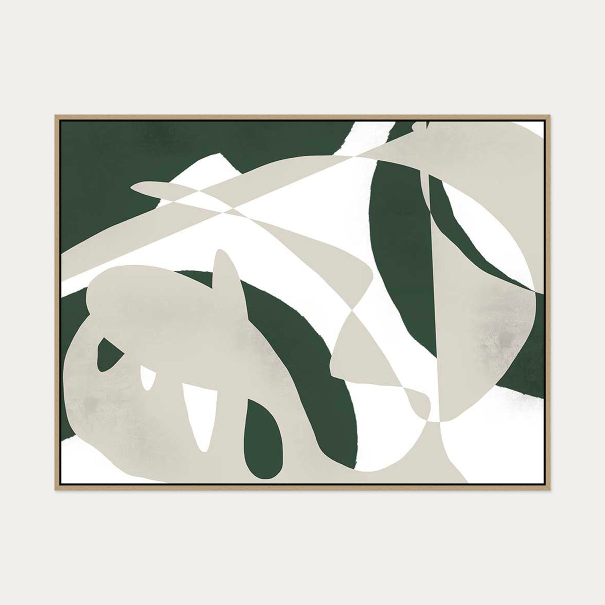 Modern Bauhaus Canvas Art — 90 x 120 cm — Oak Frame