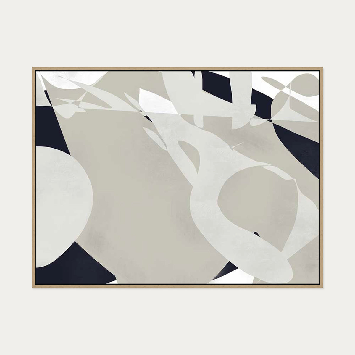 Modern Landscape Canvas Art — 90 x 120 cm — Oak Frame