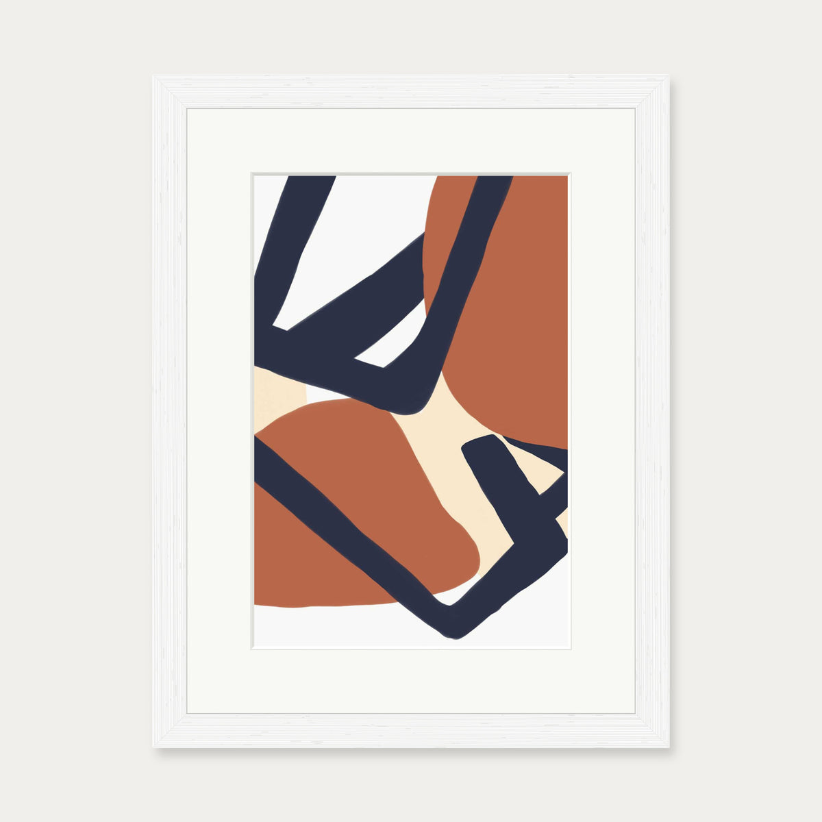 Modern Mid Century Art Print — 30 x 40 cm — White Frame