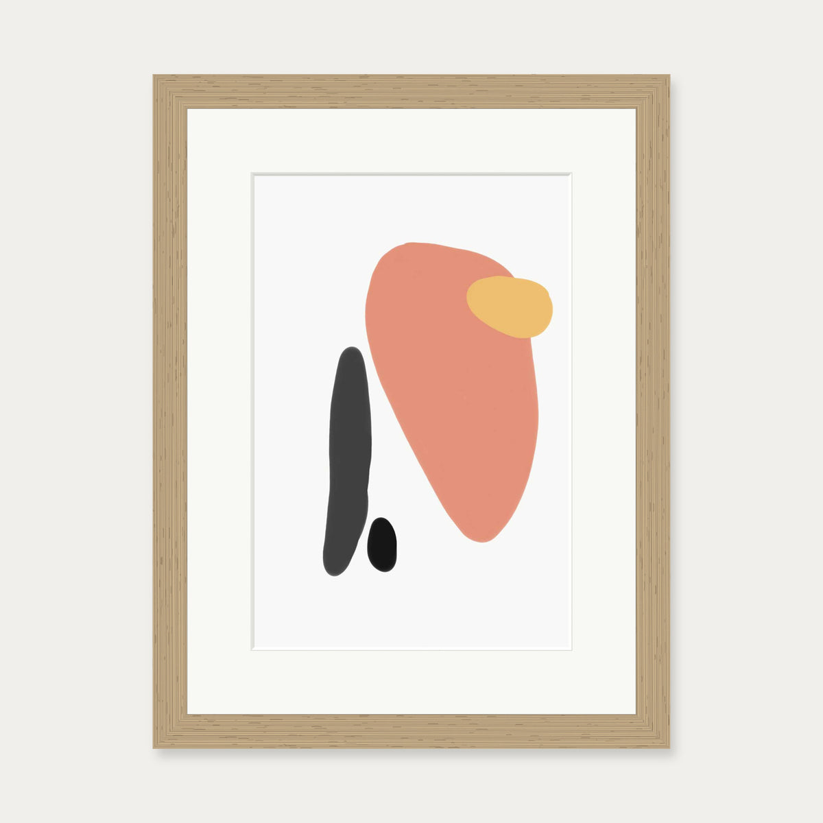 Modern Tribal Art Print — 30 x 40 cm — Oak Frame