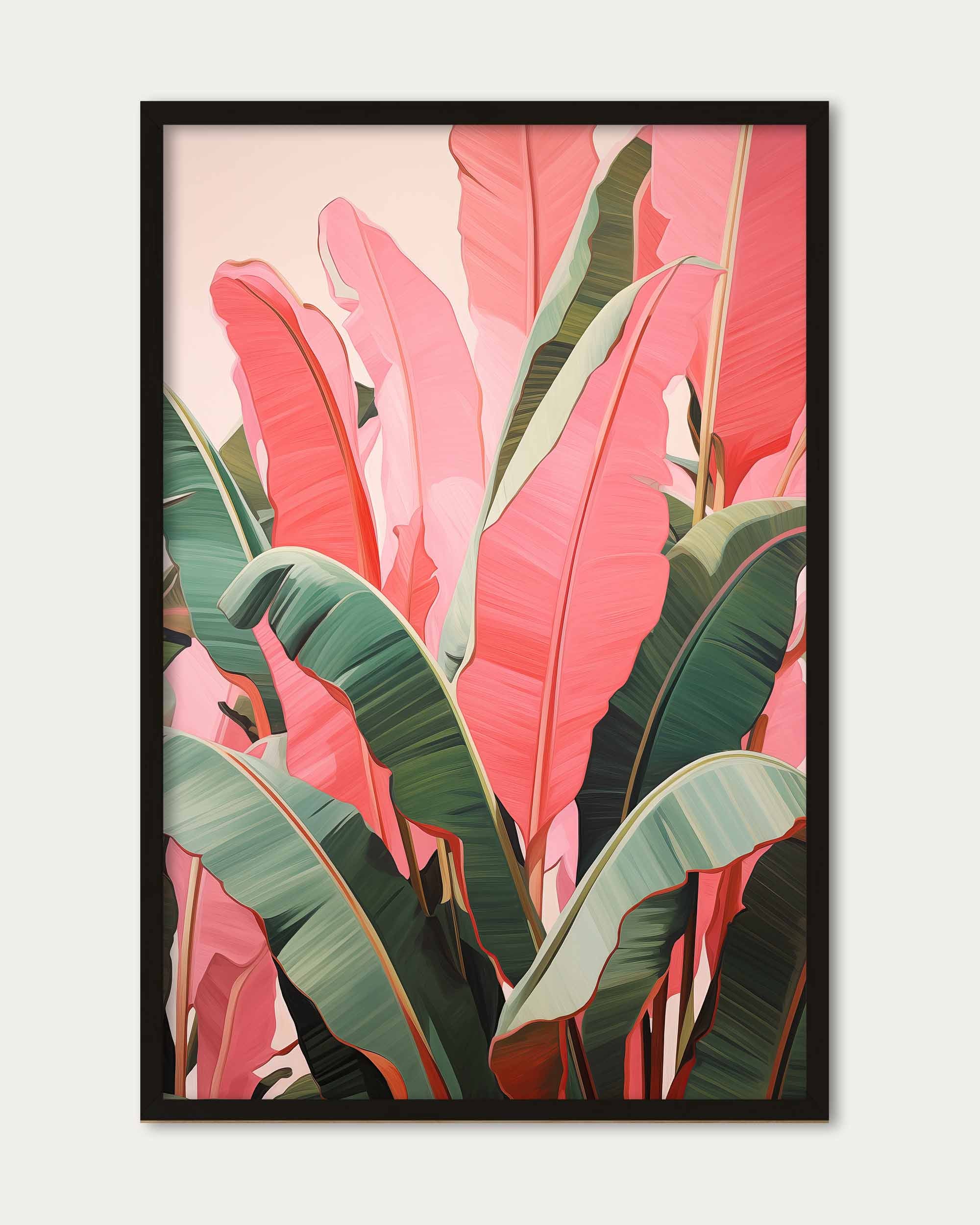 Pink And Green Banana Tree Wall Art