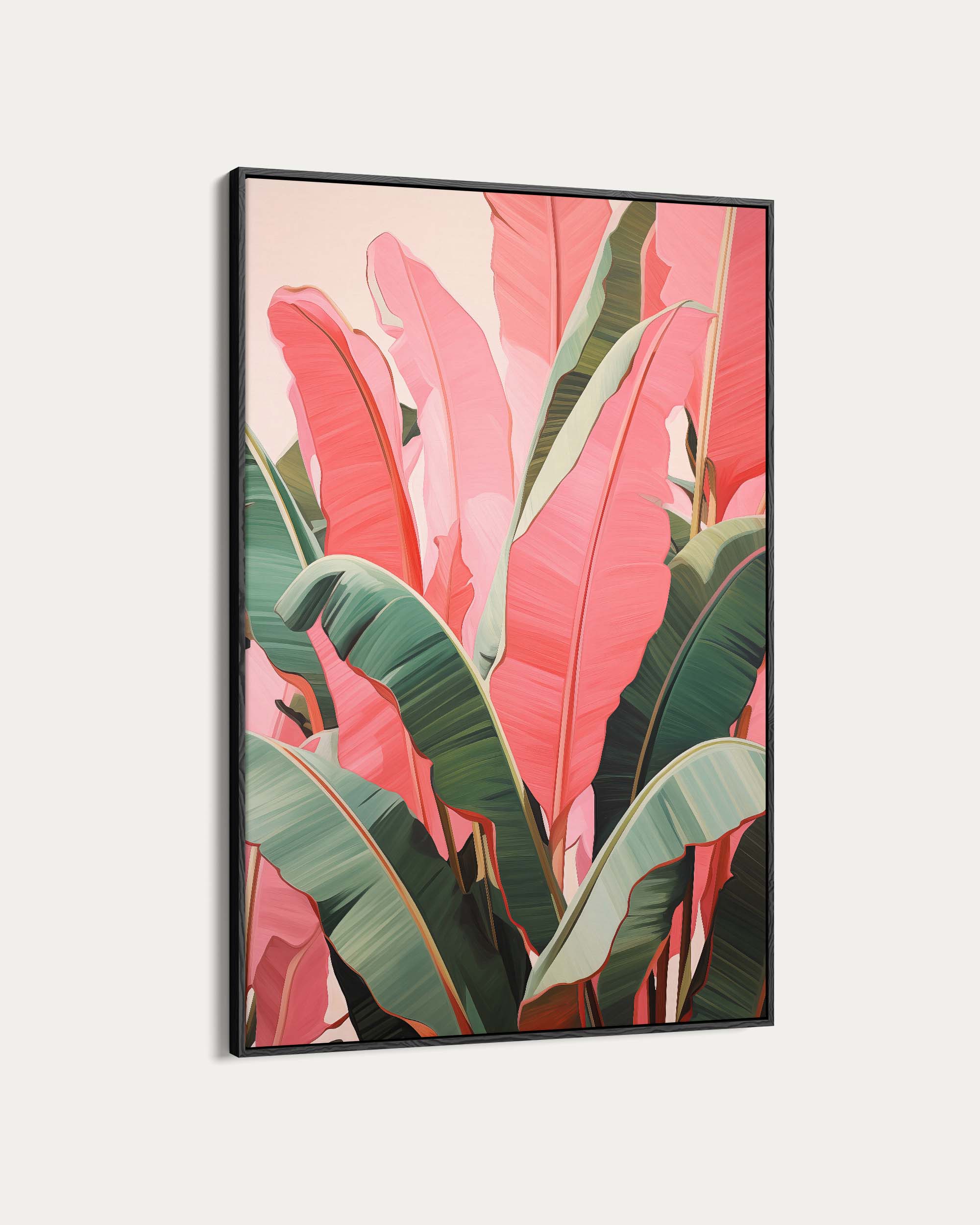 Pink And Green Banana Tree Wall Art