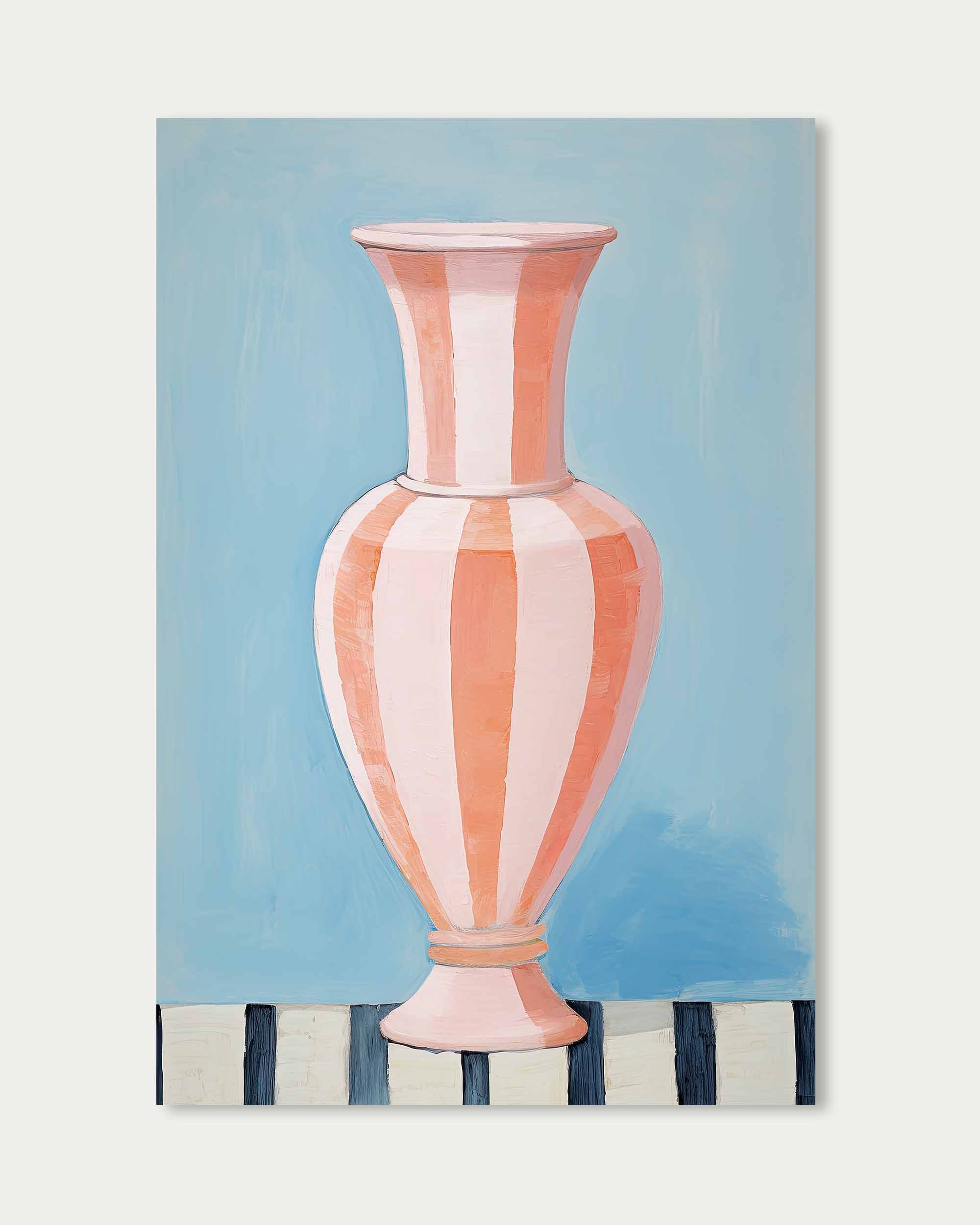 Stripy Vase Wall Art Print