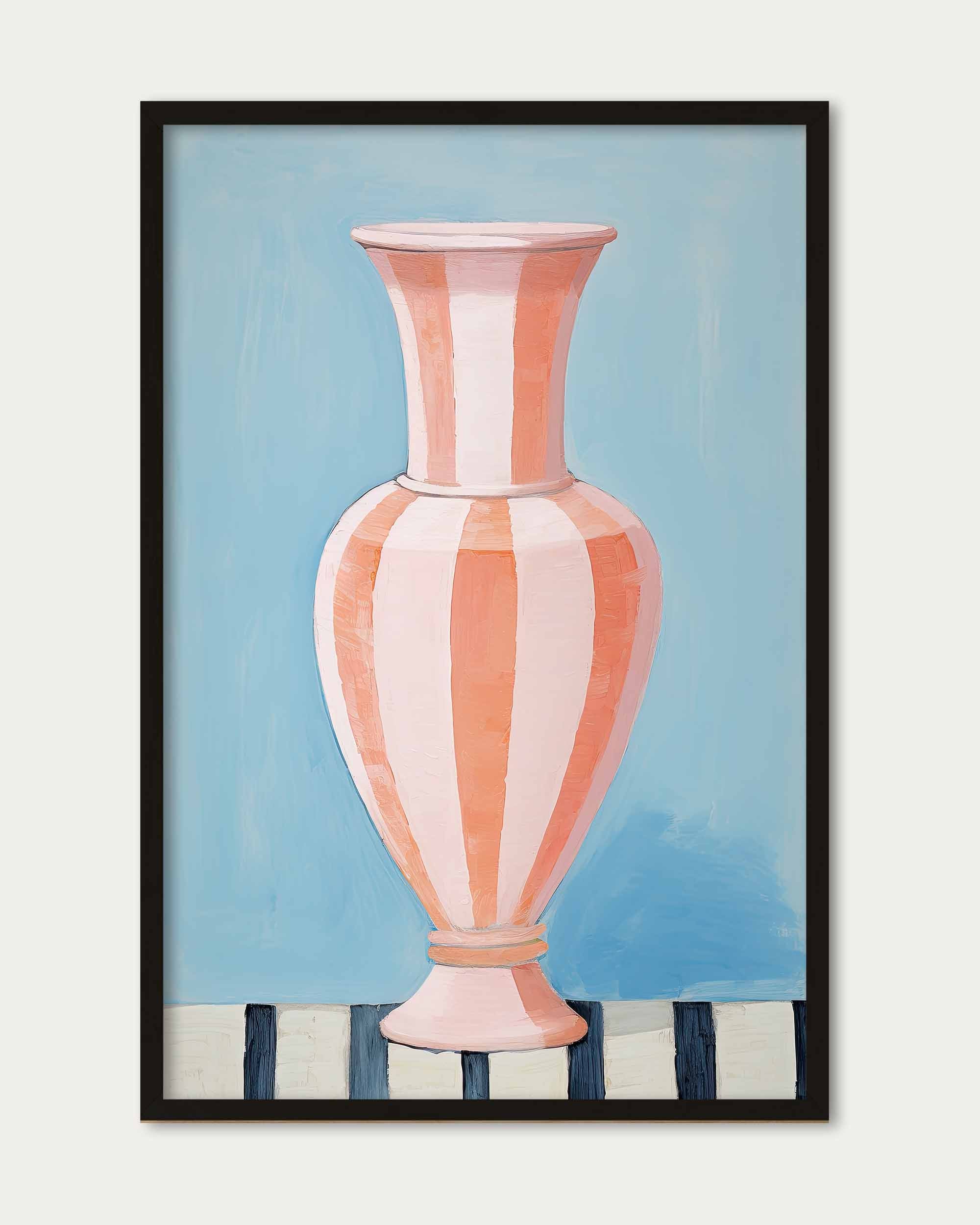 Stripy Vase Wall Art Print