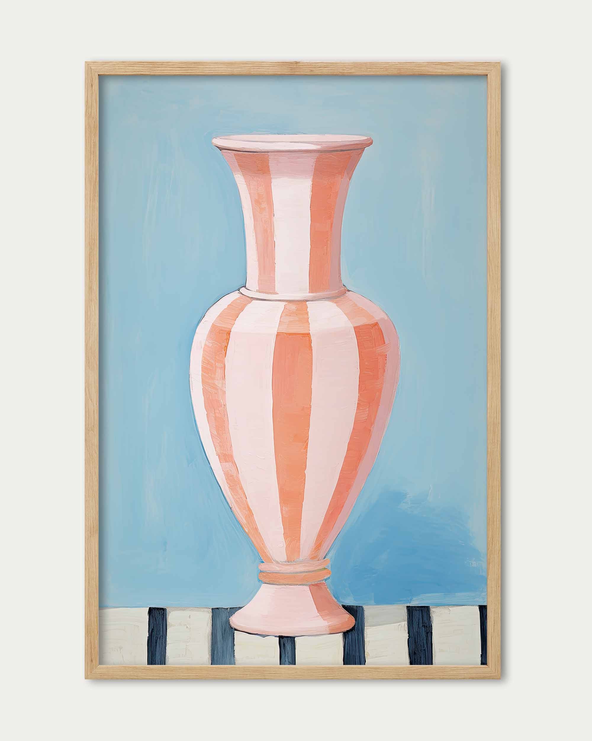 Stripy Vase Wall Art Print