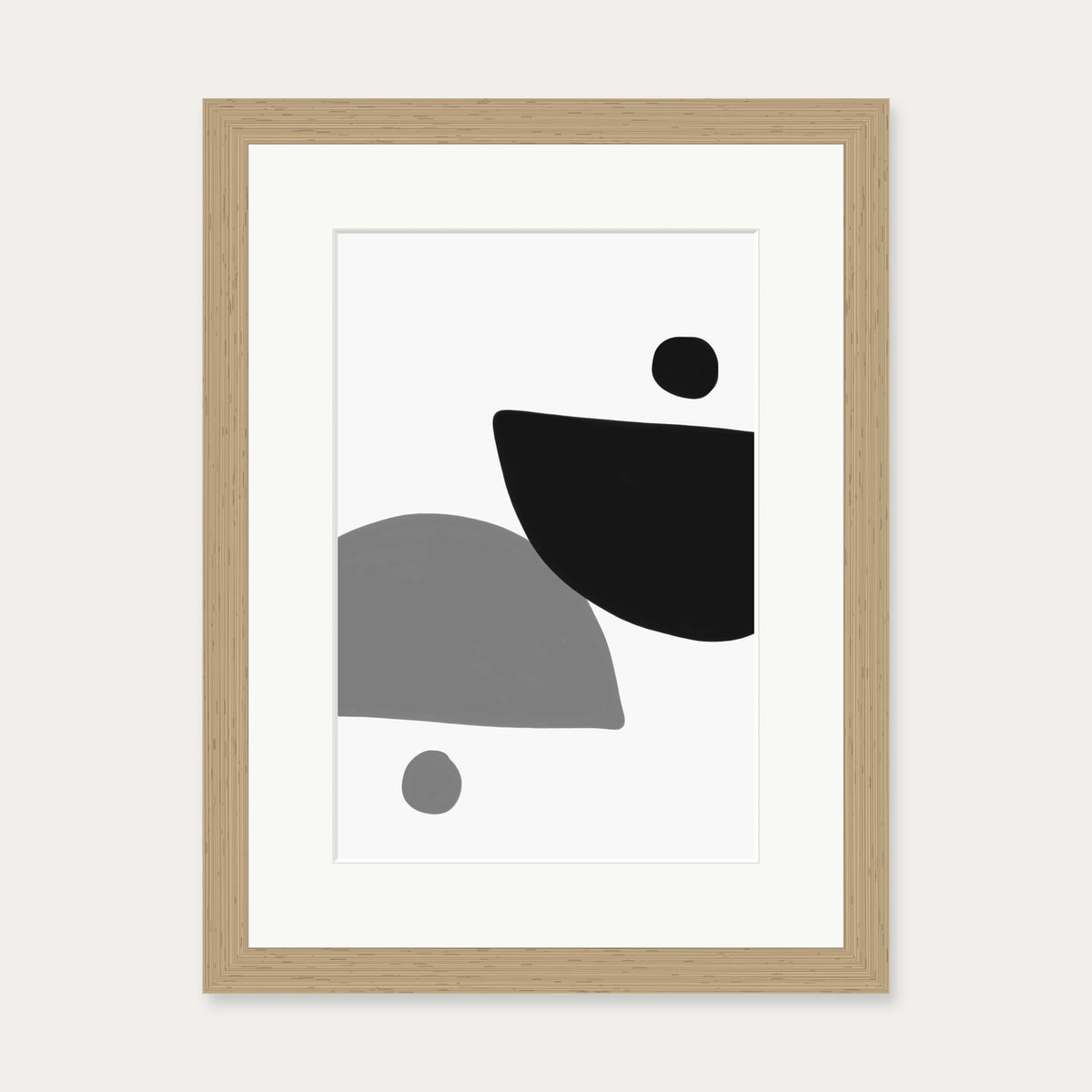 Mono Art Deco Print — 30 x 40 cm — Oak Frame