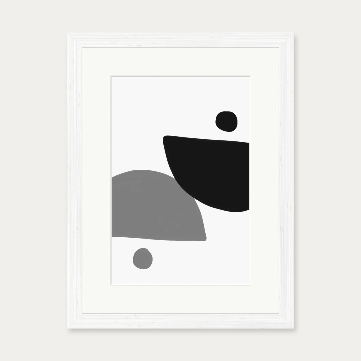 Mono Art Deco Print — 30 x 40 cm — White Frame