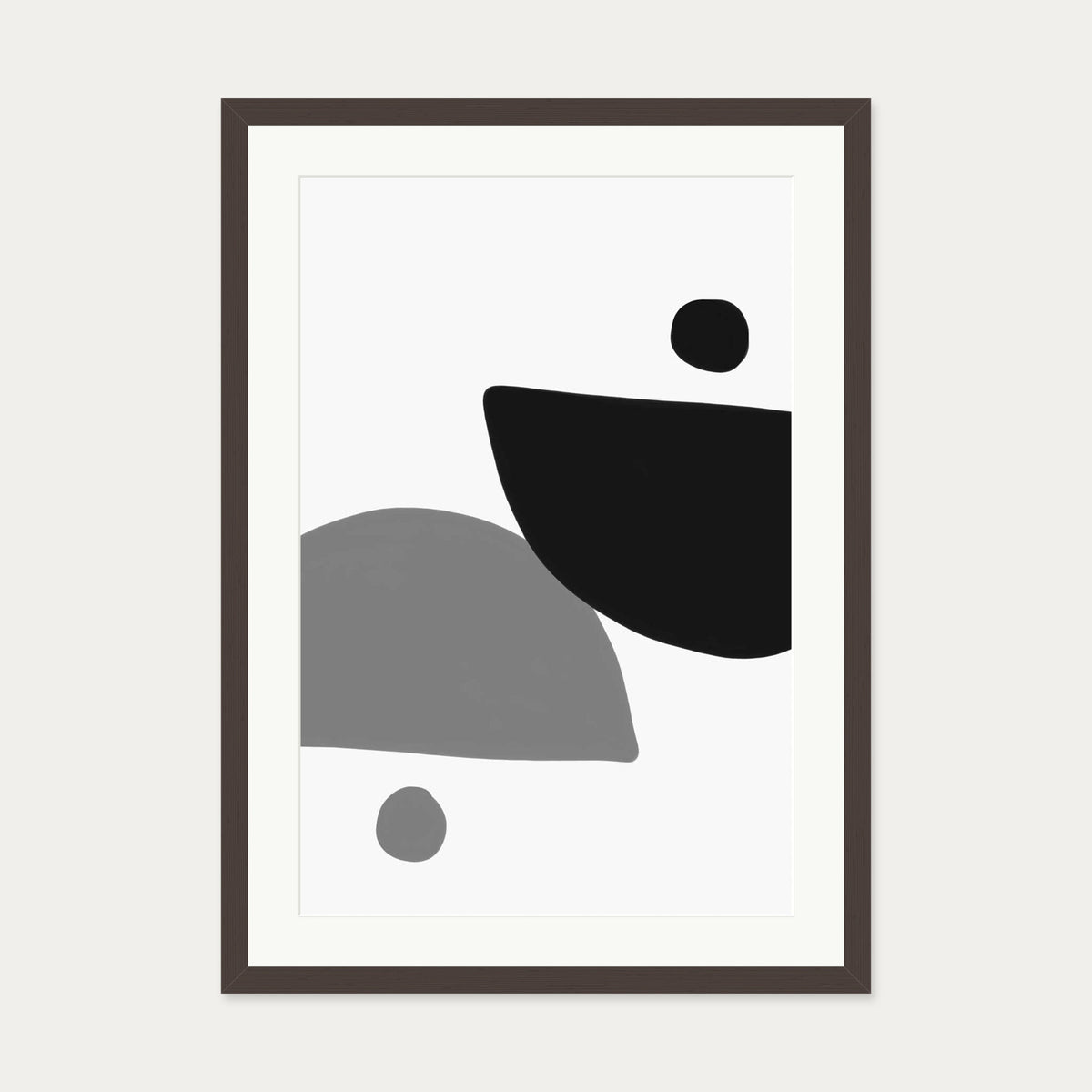 Mono Art Deco Print — 50 x 70 cm — Brown Frame