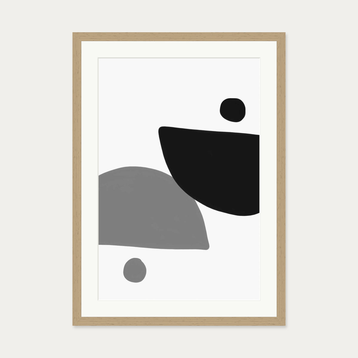 Mono Art Deco Print — 50 x 70 cm — Oak Frame