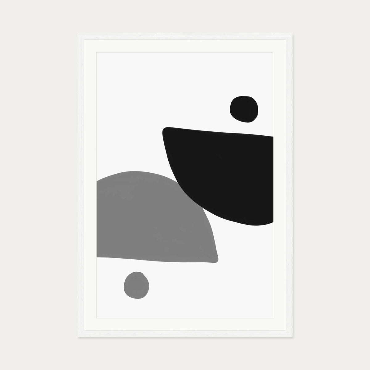 Mono Art Deco Print — 70 x 100 cm — White Frame