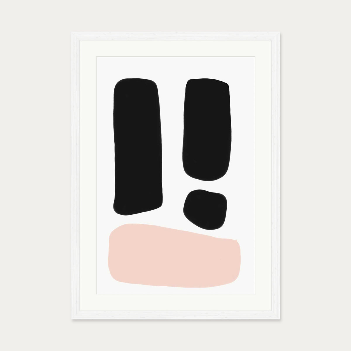 Mono Blush Tones Art Print — 50 x 70 cm — White Frame