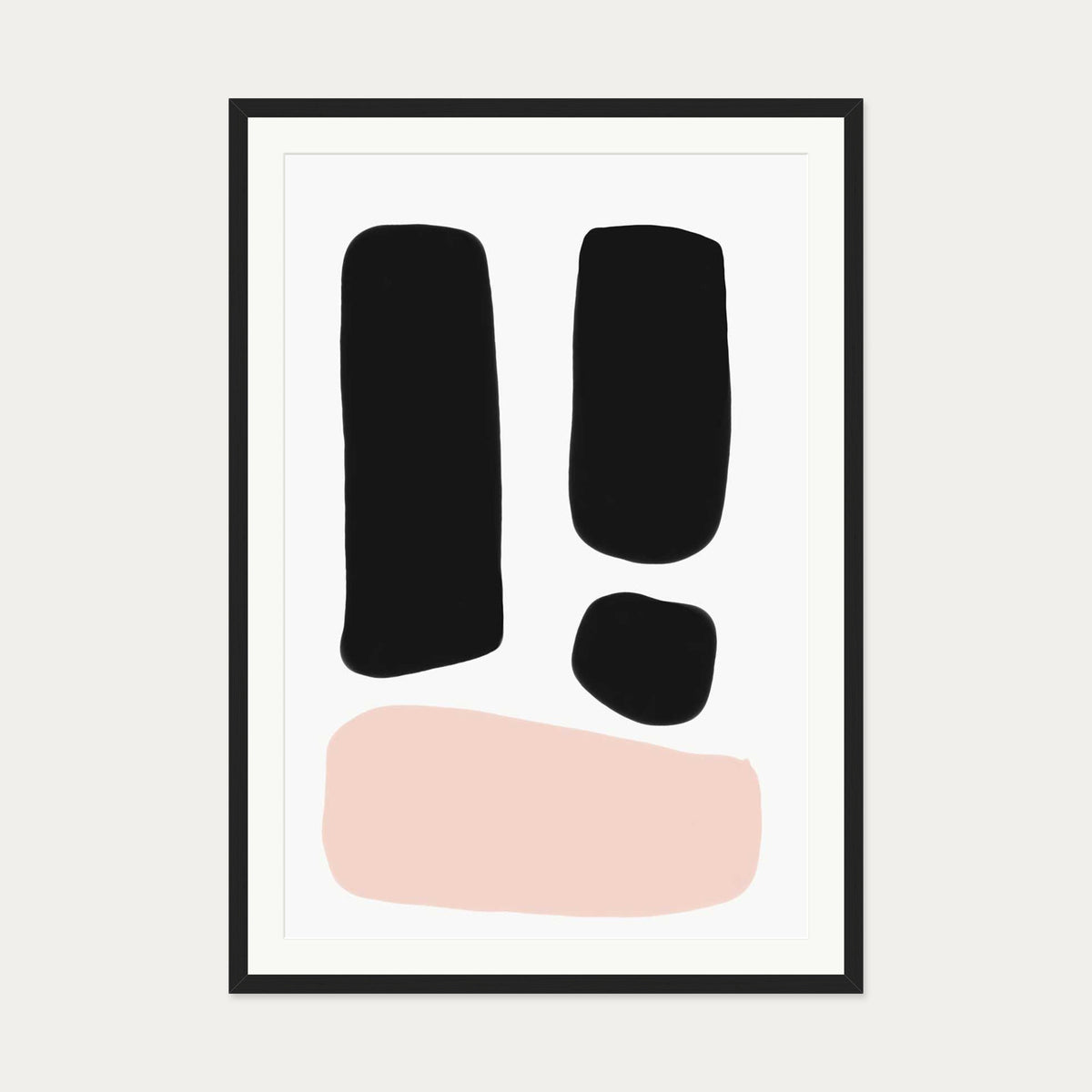 Mono Blush Tones Art Print — 70 x 100 cm — Black Frame