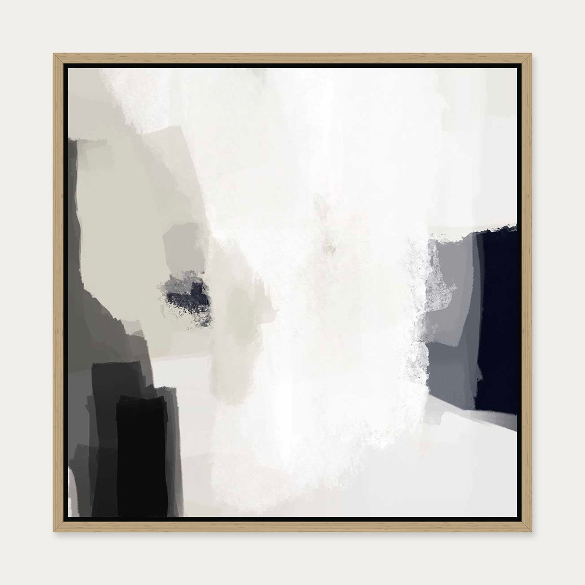 Mono Expressions Canvas Art II — 50 x 50 cm — Oak Frame