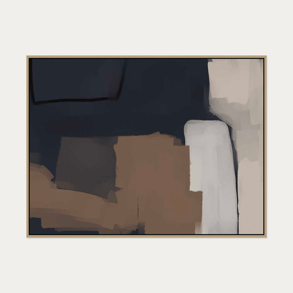 Mono Expressions Canvas Art — 90 x 120 cm — Oak Frame