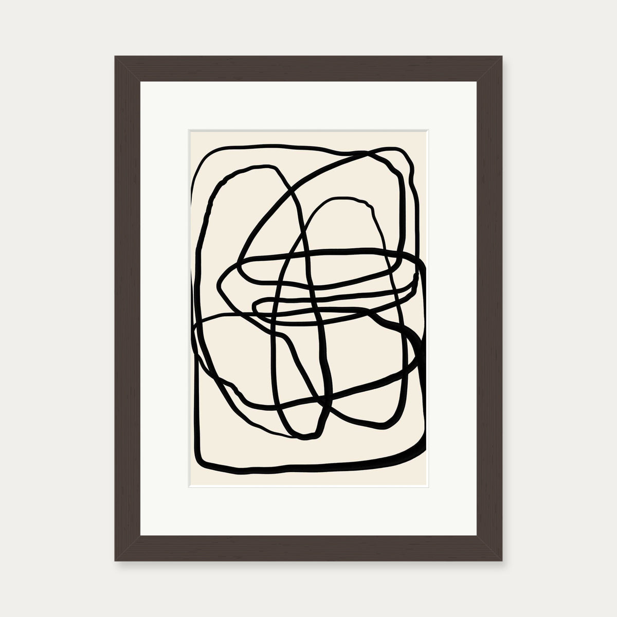 Mono Line II Art Print — 30 x 40 cm — Brown Frame