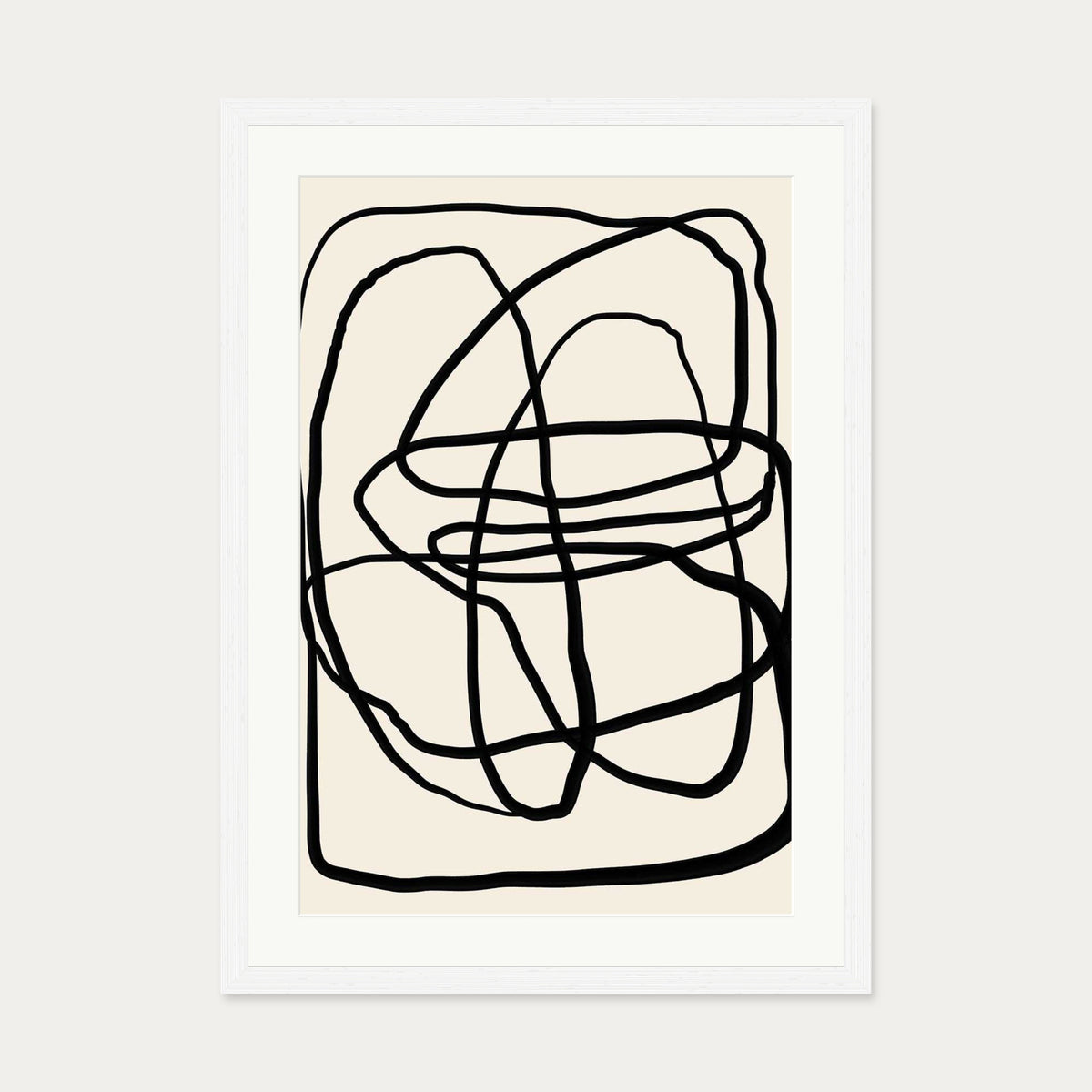 Mono Line II Art Print — 50 x 70 cm — White Frame