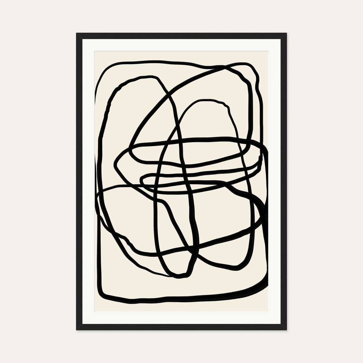 Mono Line II Art Print — 70 x 100 cm — Black Frame