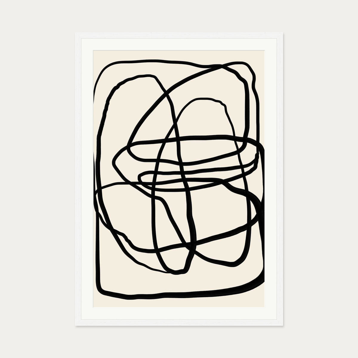 Mono Line II Art Print — 70 x 100 cm — White Frame