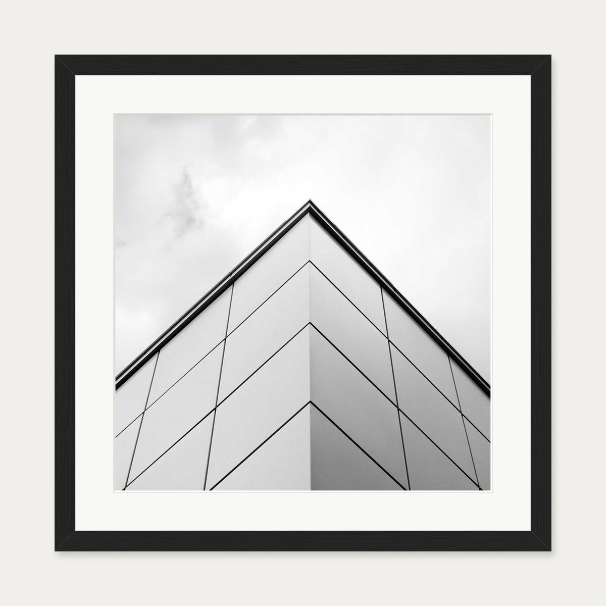 Monochrome Architecture Art Print — 50 x 50 cm — Black Frame