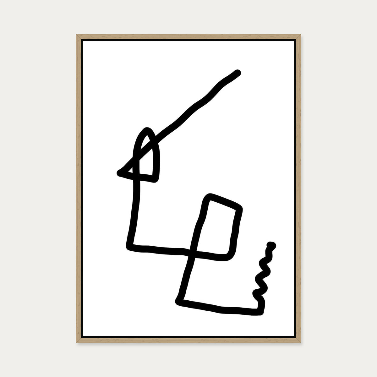 Monochrome Fold Canvas Art — 50 x 70 cm — Oak Frame