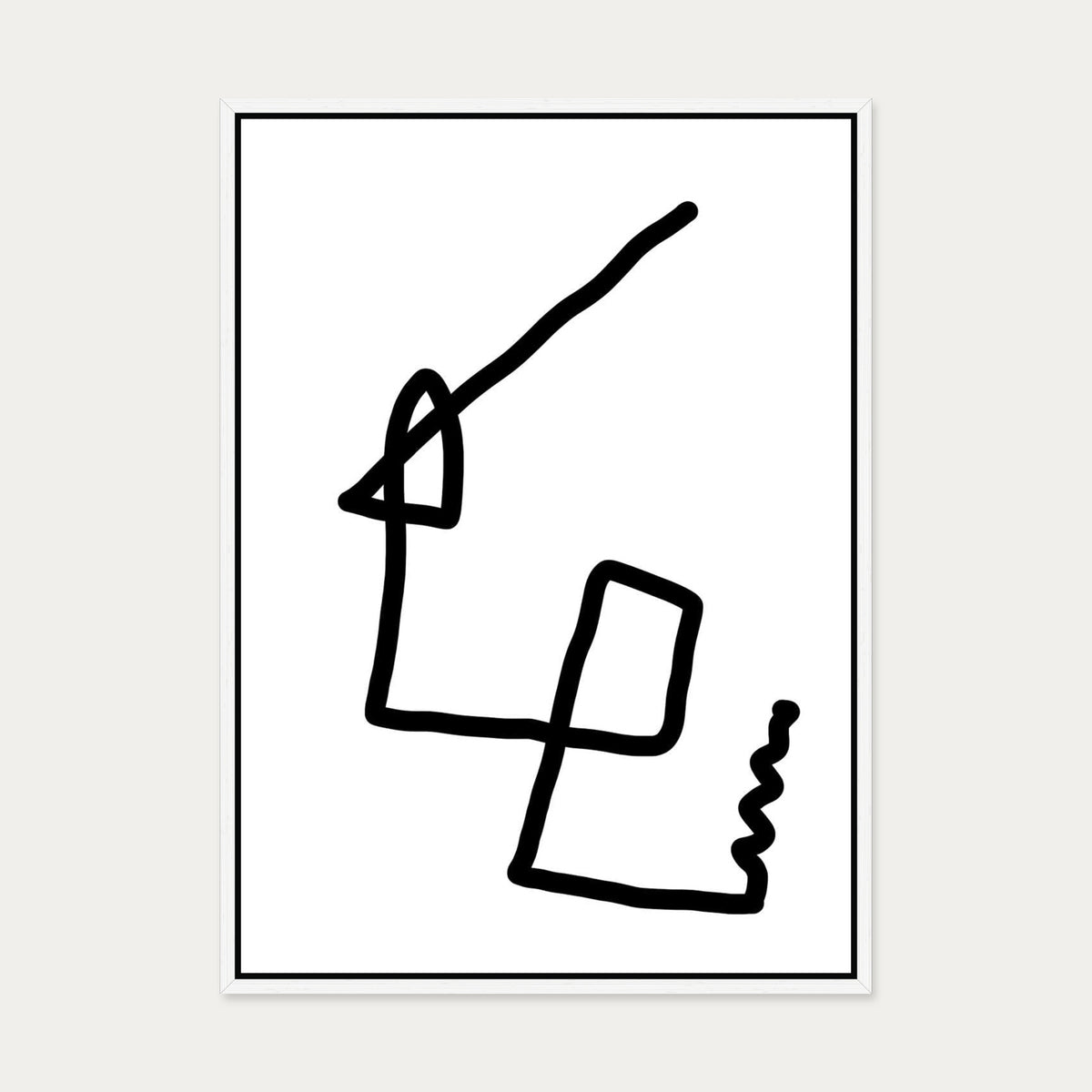 Monochrome Fold Canvas Art — 50 x 70 cm — White Frame