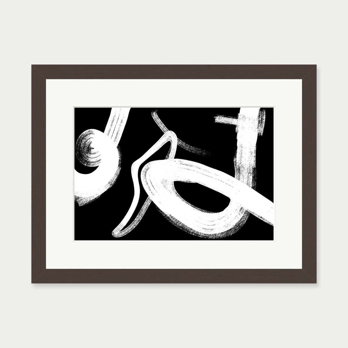 Monochrome Light Art Print — 30 x 40 cm — Brown Frame
