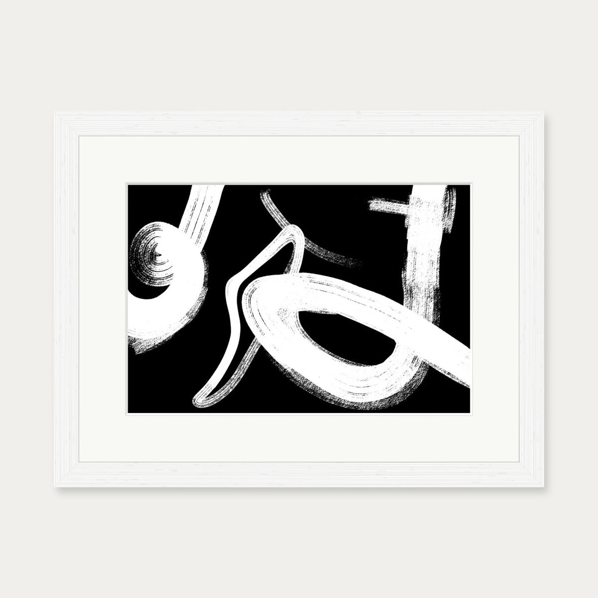 Monochrome Light Art Print — 30 x 40 cm — White Frame