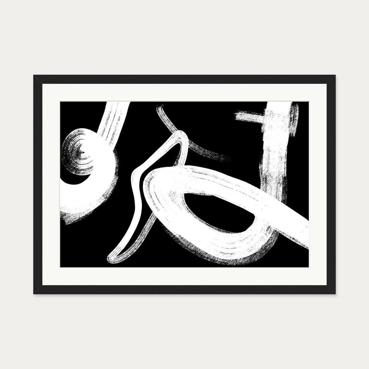 Monochrome Light Art Print — 50 x 70 cm — Black Frame