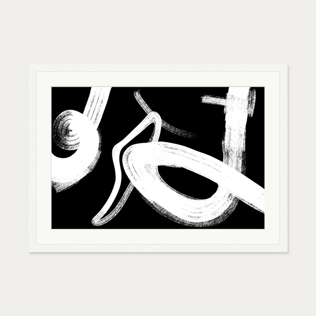 Monochrome Light Art Print — 50 x 70 cm — White Frame