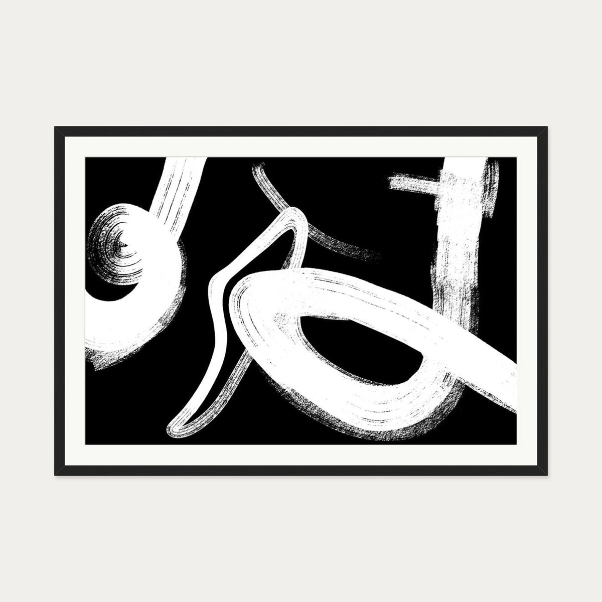 Monochrome Light Art Print — 70 x 100 cm — Black Frame