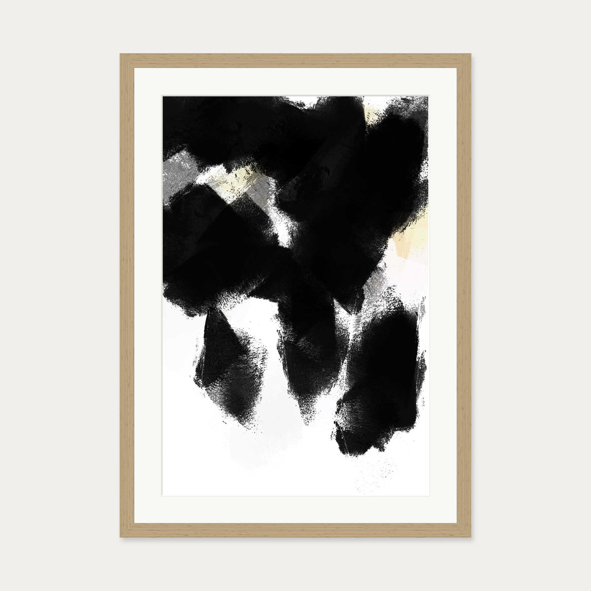 Monochrome Shades Art Print — 50 x 70 cm — Oak Frame