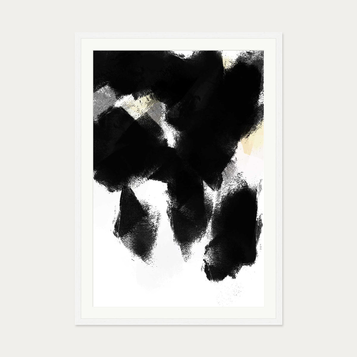Monochrome Shades Art Print — 70 x 100 cm — White Frame