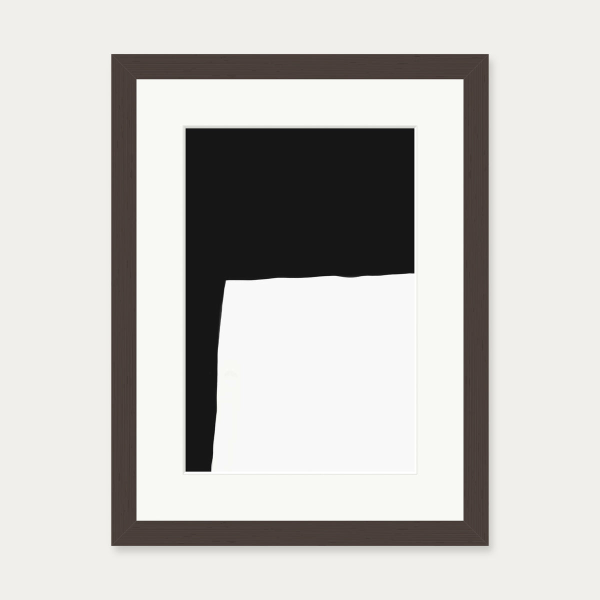Monochrome Shape Art Print — 30 x 40 cm — Brown Frame