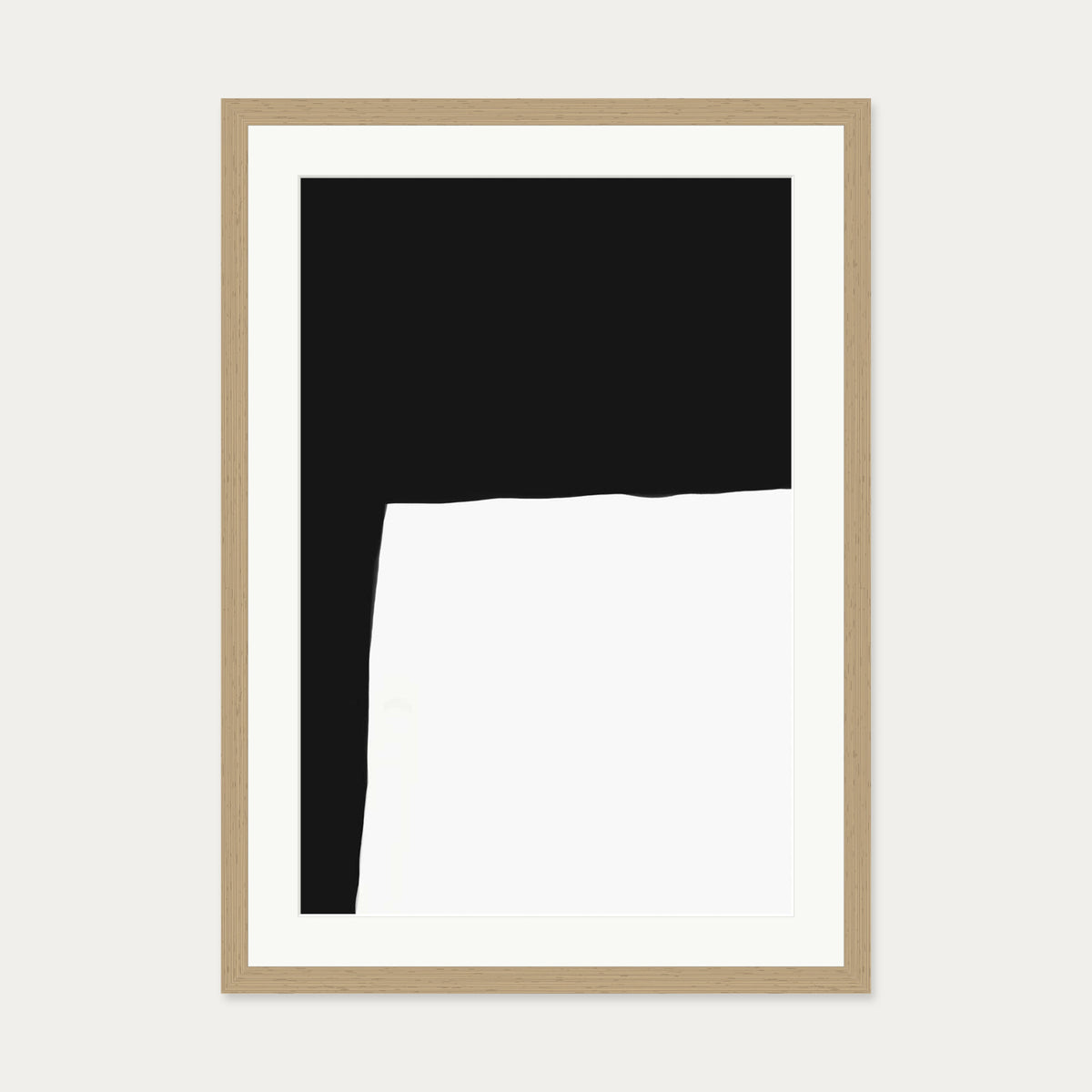 Monochrome Shape Art Print — 50 x 70 cm — Oak Frame
