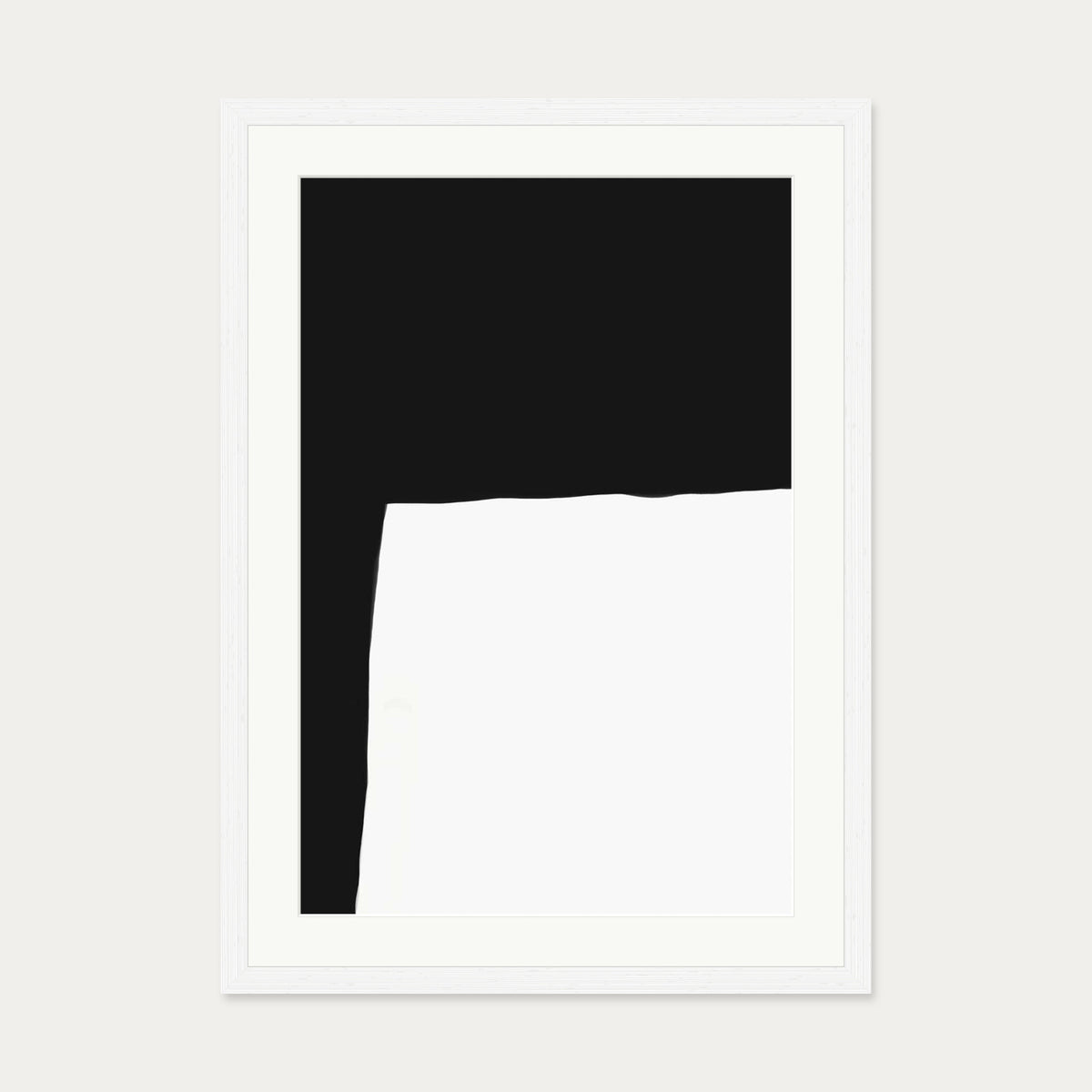 Monochrome Shape Art Print — 50 x 70 cm — White Frame