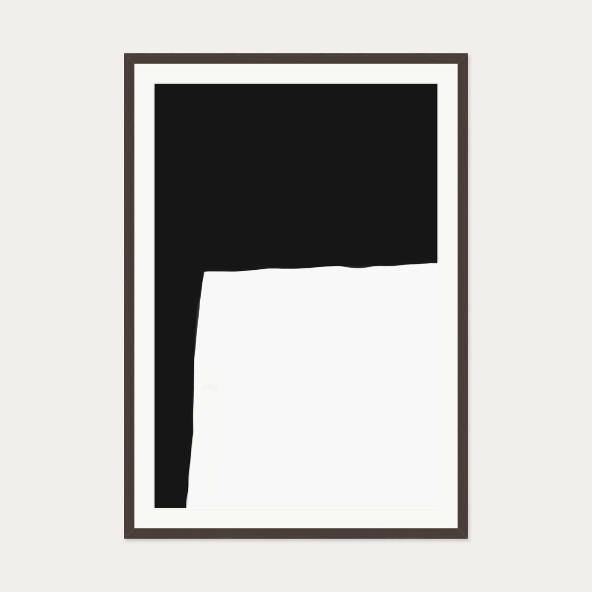 Monochrome Shape Art Print — 70 x 100 cm — Brown Frame