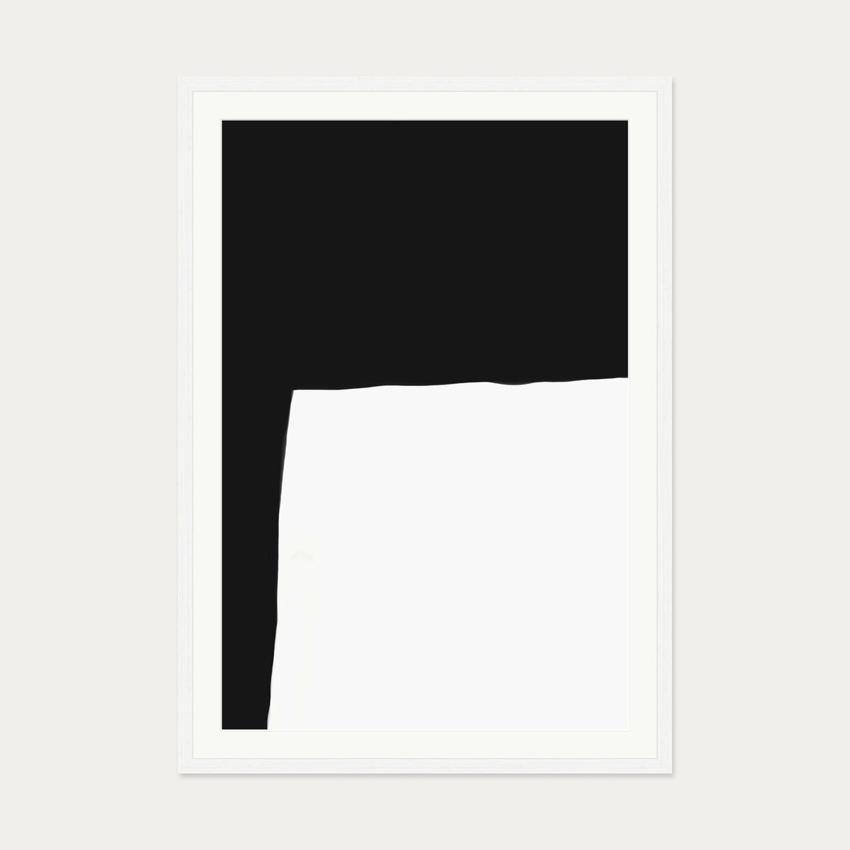 Monochrome Shape Art Print — 70 x 100 cm — White Frame