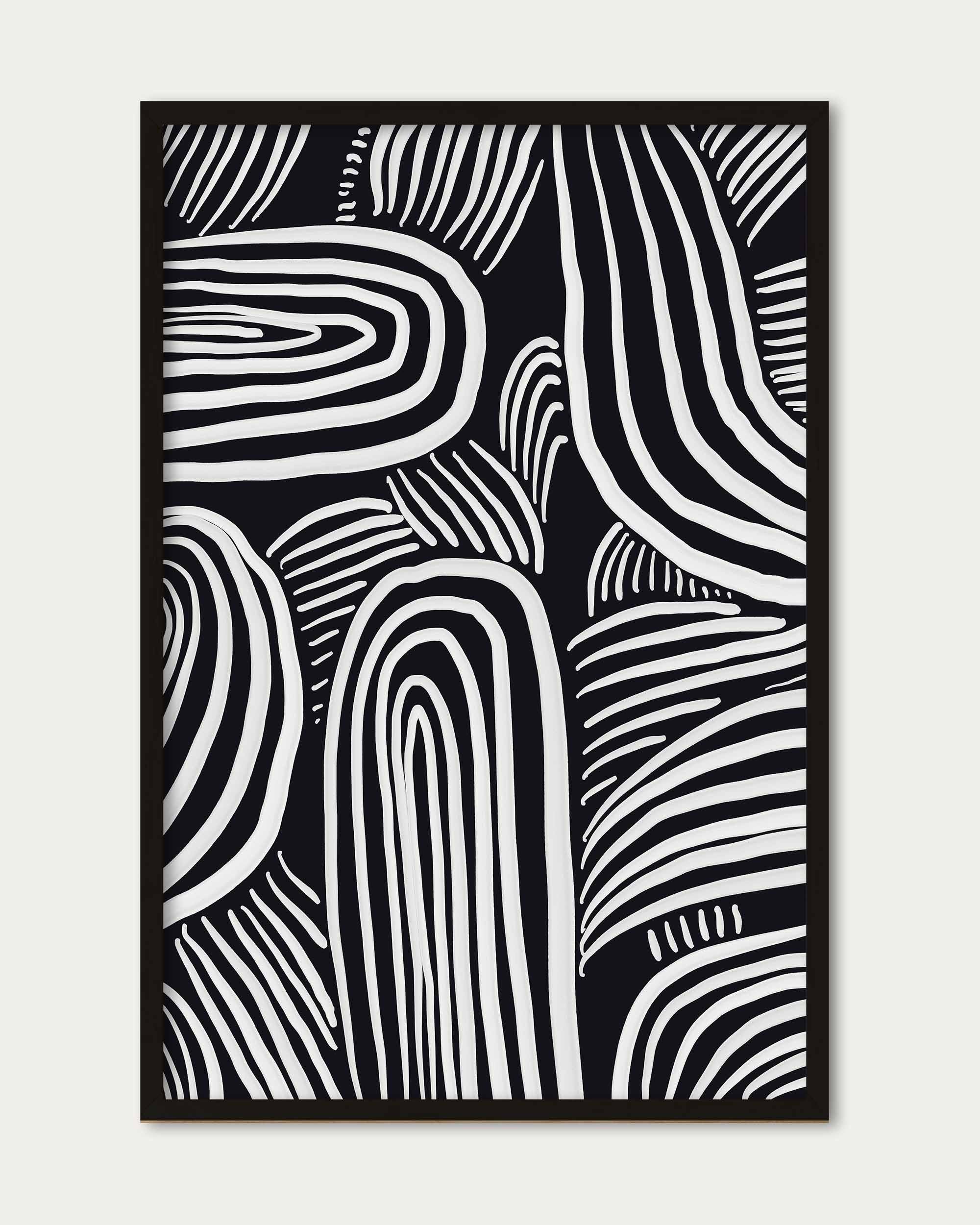 Black And White Lines Wall Art Print