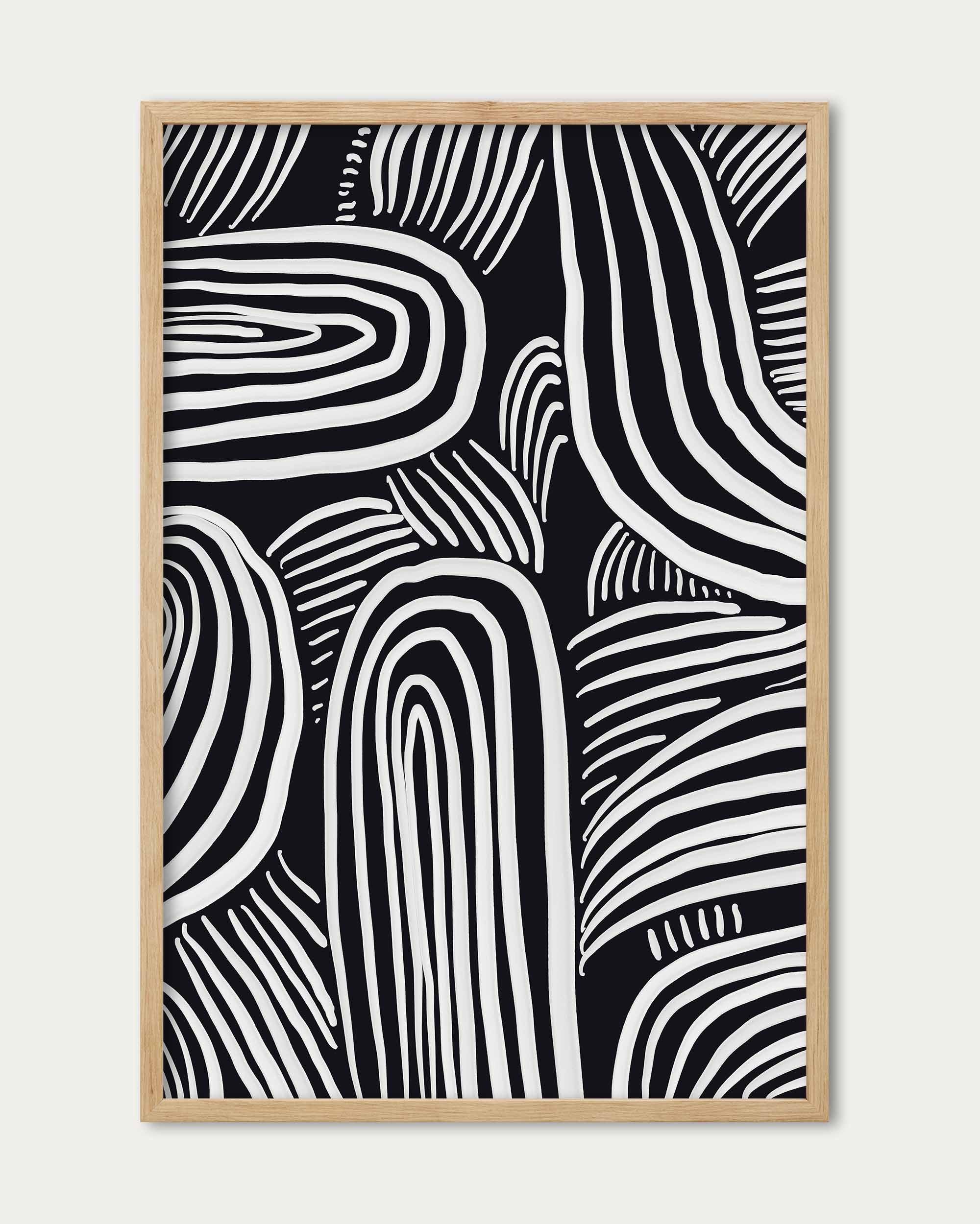 Black And White Lines Wall Art Print