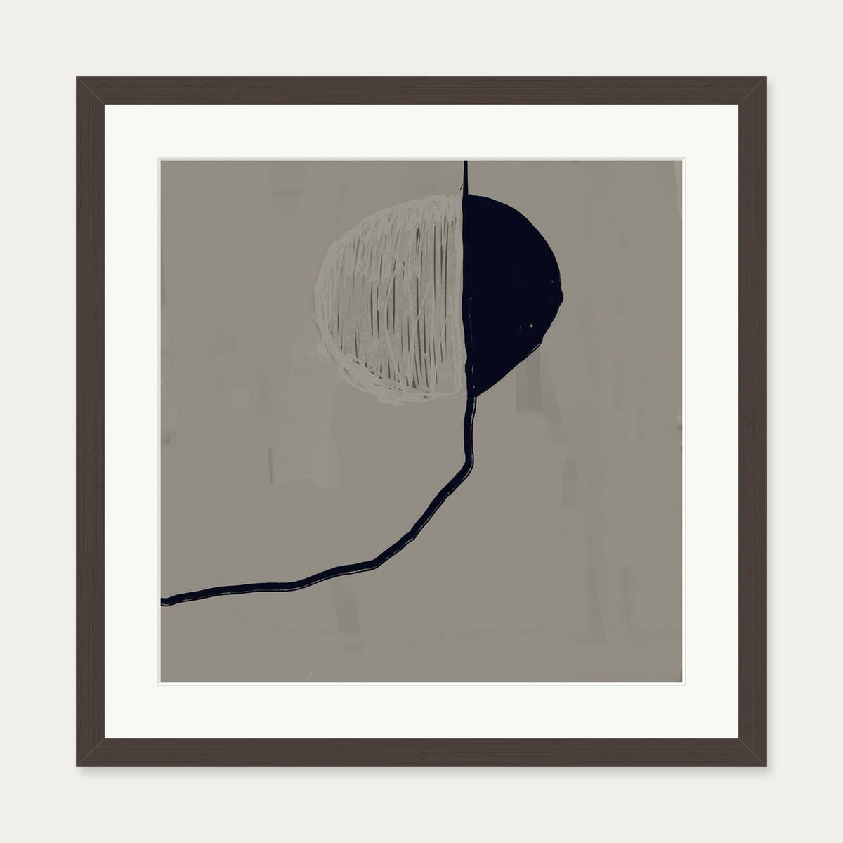Moonlit Skies Art Print — 50 x 50 cm — Brown Frame