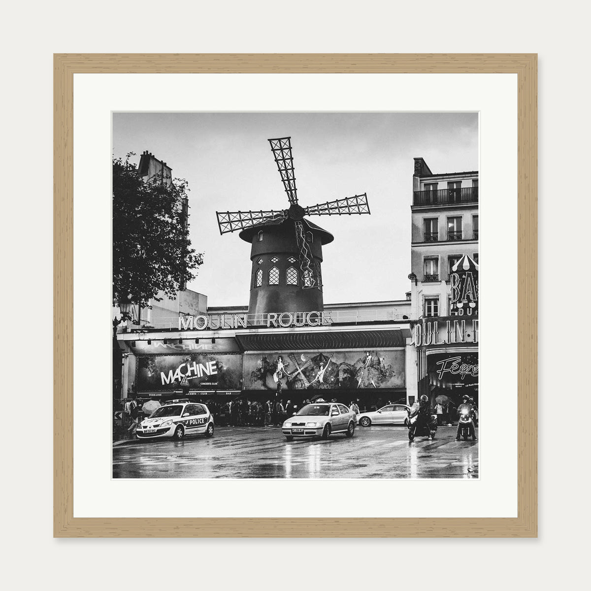 Moulin Rouge Framed Art Print — 50 x 50 cm — Oak Frame