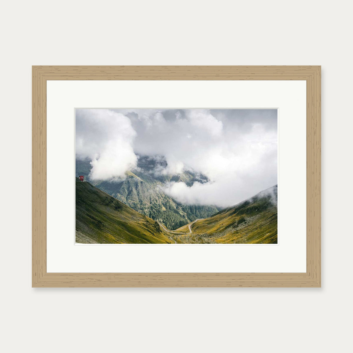 Mountain Range Wall Art Print — 30 x 40 cm — Oak Frame