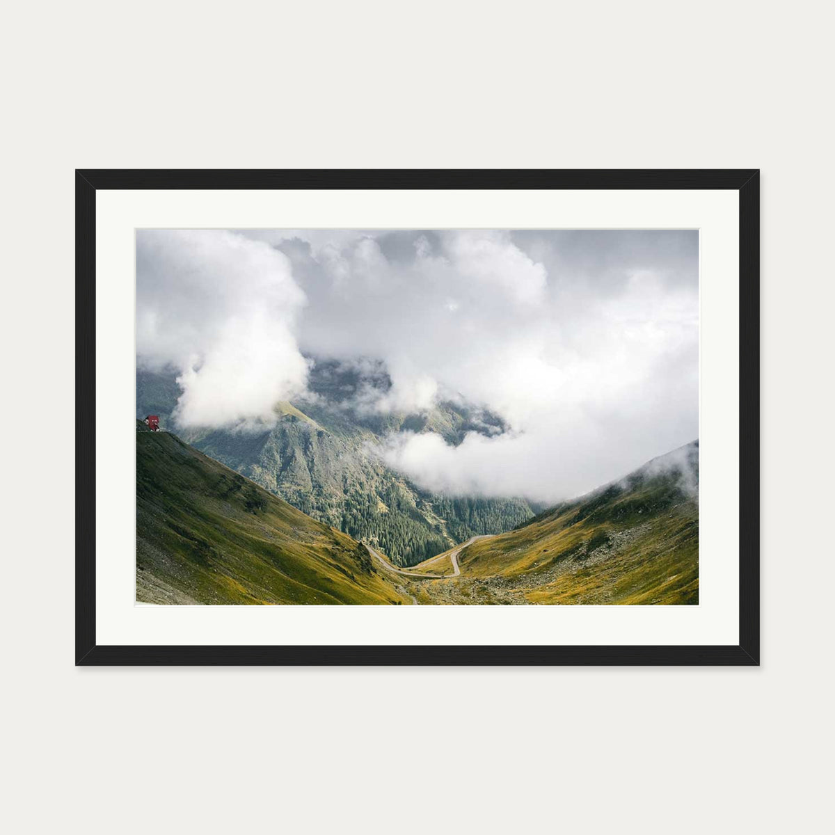 Mountain Range Wall Art Print — 50 x 70 cm — Black Frame