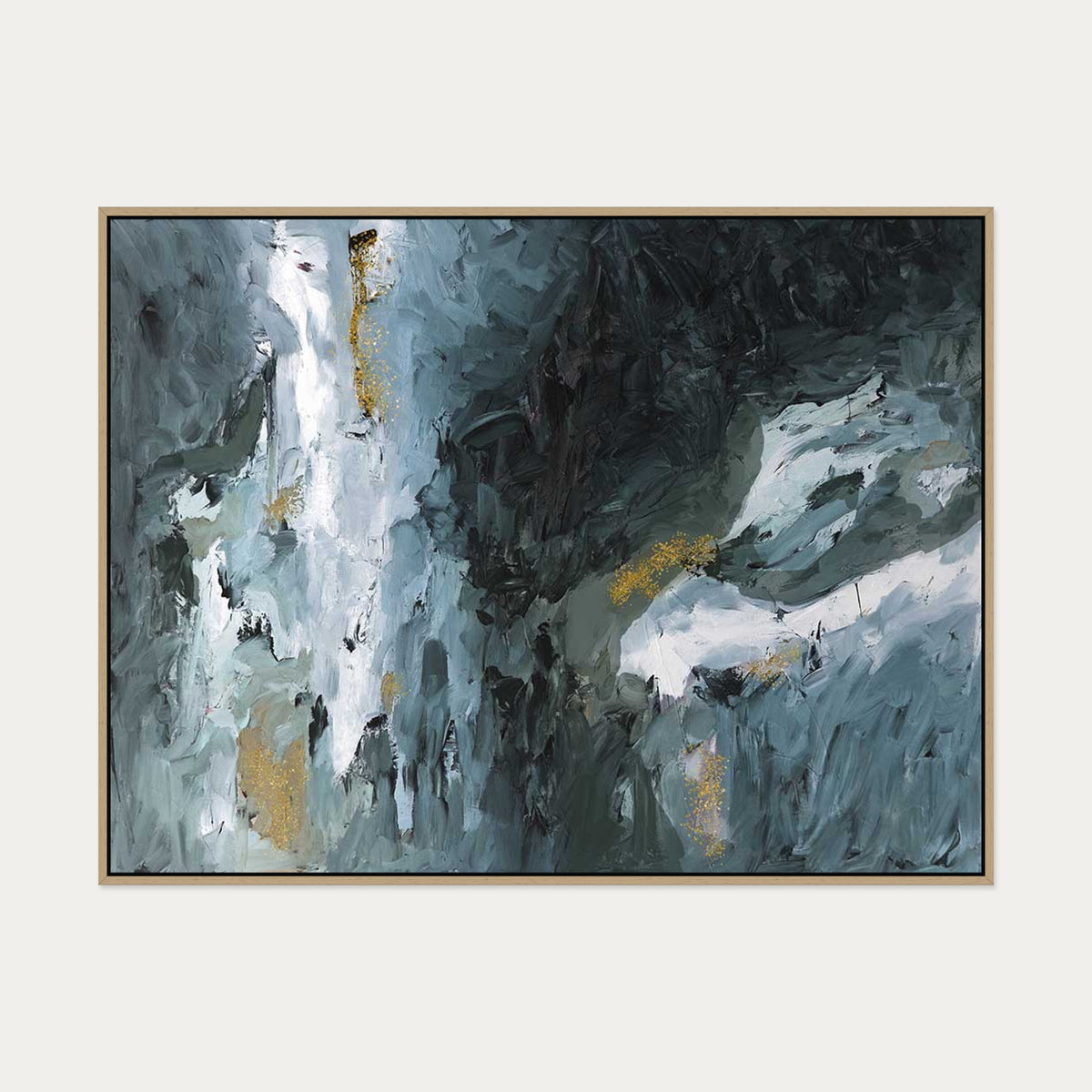 Muddy Waters Canvas Art — 90 x 120 cm — Oak Frame