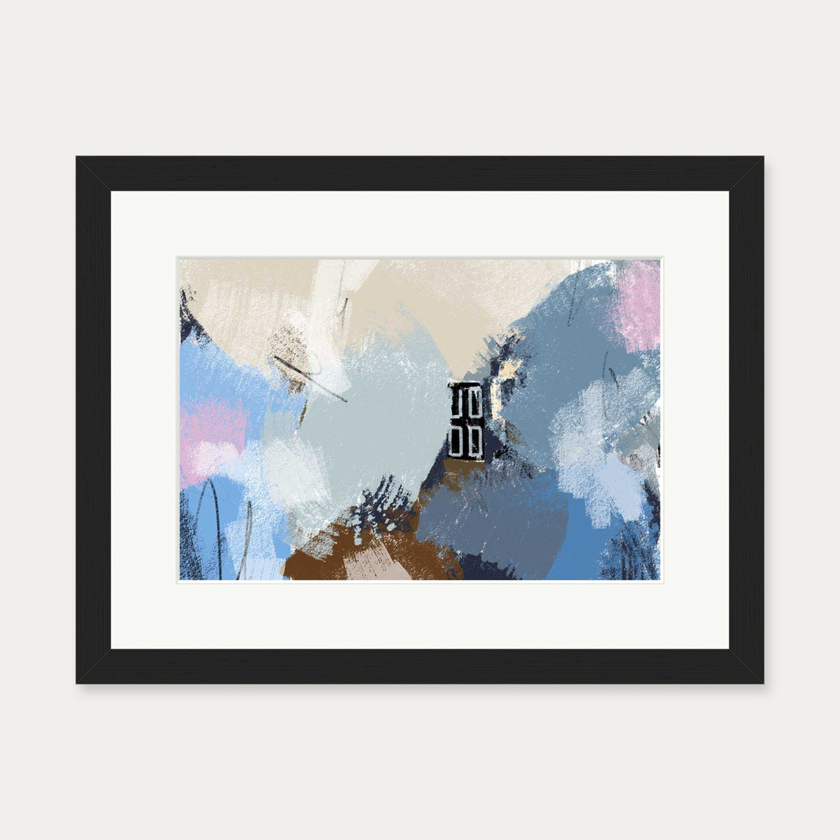 Muted Blush Layers Art Print — 30 x 40 cm — Black Frame