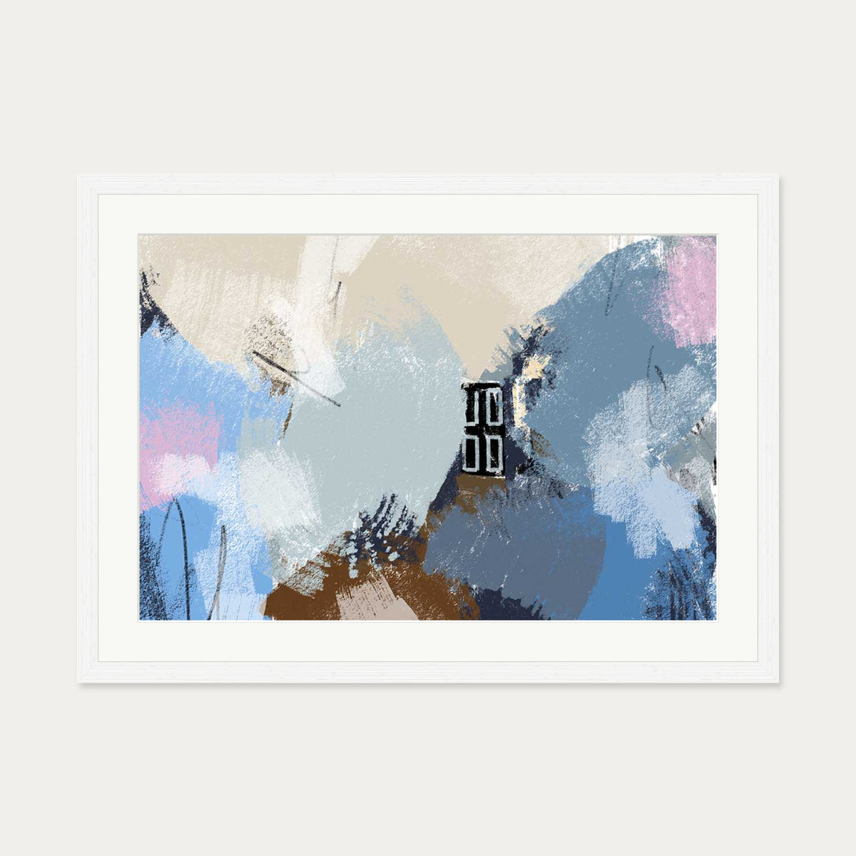 Muted Blush Layers Art Print — 50 x 70 cm — White Frame