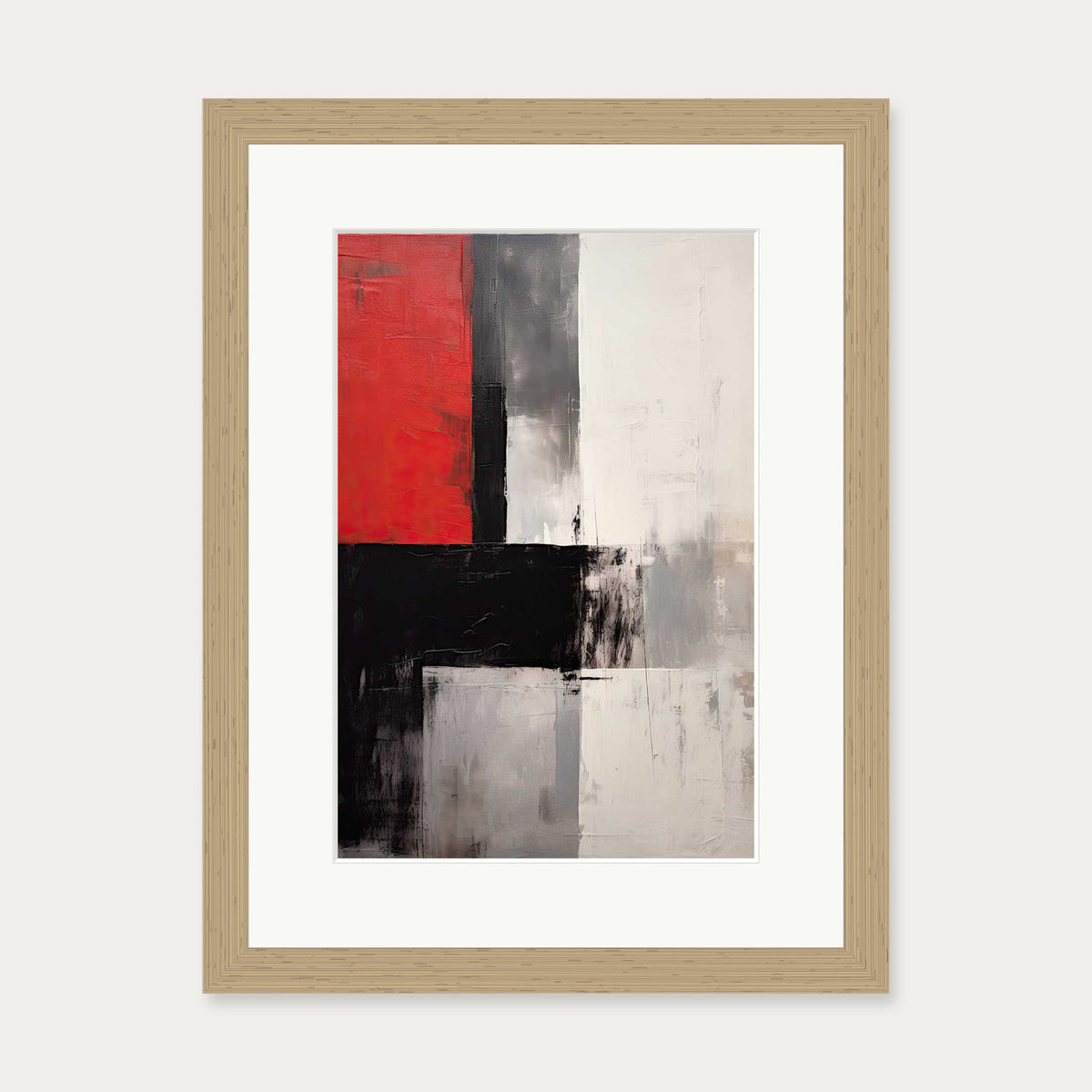 Mysterious Red Art Print — 30 x 40 cm — Oak Frame